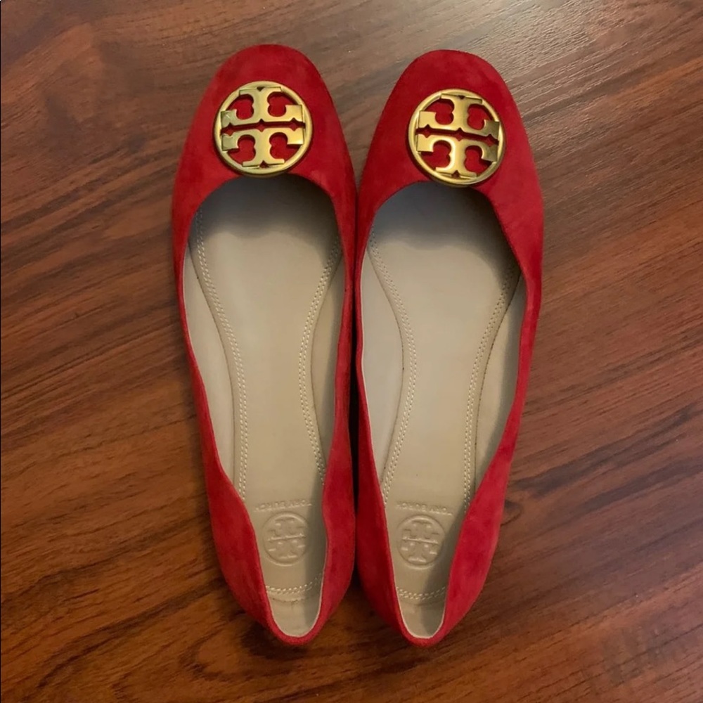 Tory Burch red suede flats
